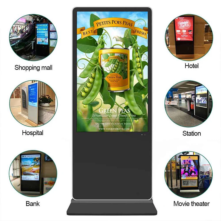 Factory 32 49 55 65 Inch Android 4K Totem Touch Screen Digital Signage Kiosk LCD Floor Standing Advertising Display