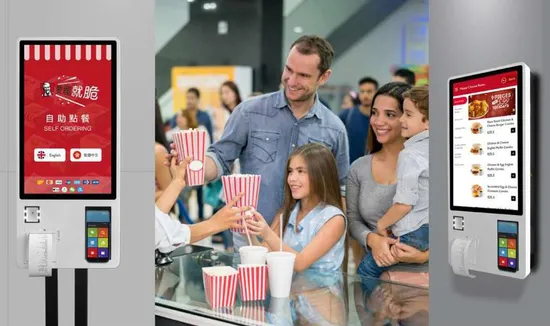 Sistema POS personalizado Suporte de chão ou montagem na parede ou pendurado Quiosques de pedidos de comida Quiosque de pagamento de autoatendimento Restaurante