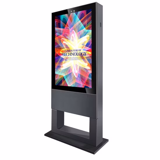 Alto brilho 55 polegadas à prova de poeira, rede à prova d'água, reprodutor de publicidade autônomo, suporte ao ar livre, exibição de quiosque de sinalização digital