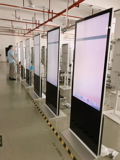 Suporte de chão Reprodutor de vídeo de sinalização digital Grande tela sensível ao toque vertical LCD interativo Display de TV de publicidade para shopping center